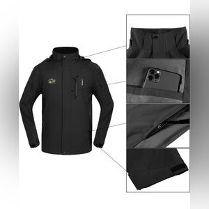 Tezo men’s rain/ hooded hiking jacket Black XXL
